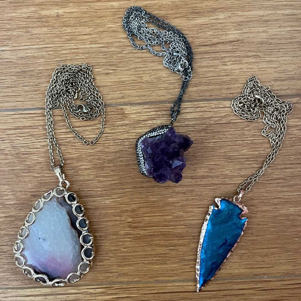 Long Stone Necklaces